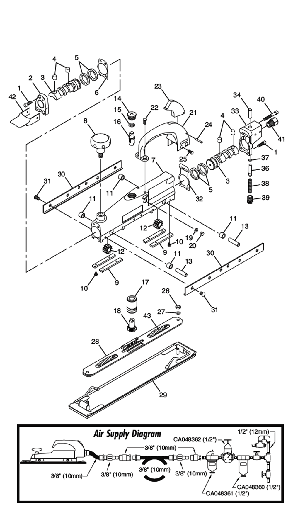 Figure 0 Diagram and Parts List for CP7268  Chicago Pneumatic Sander